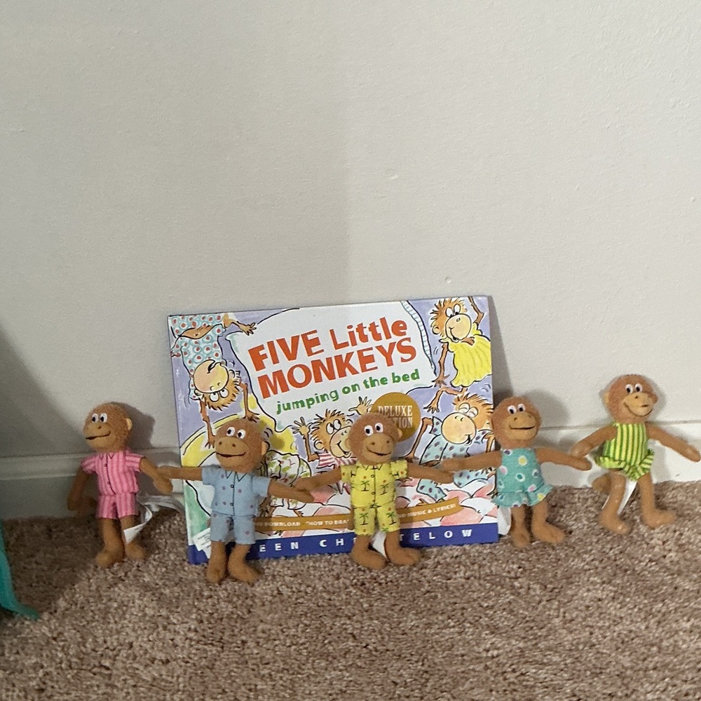Five Little Monkeys Book with Plush Toys